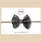 Black Confetti Scalloped Glitter Bow