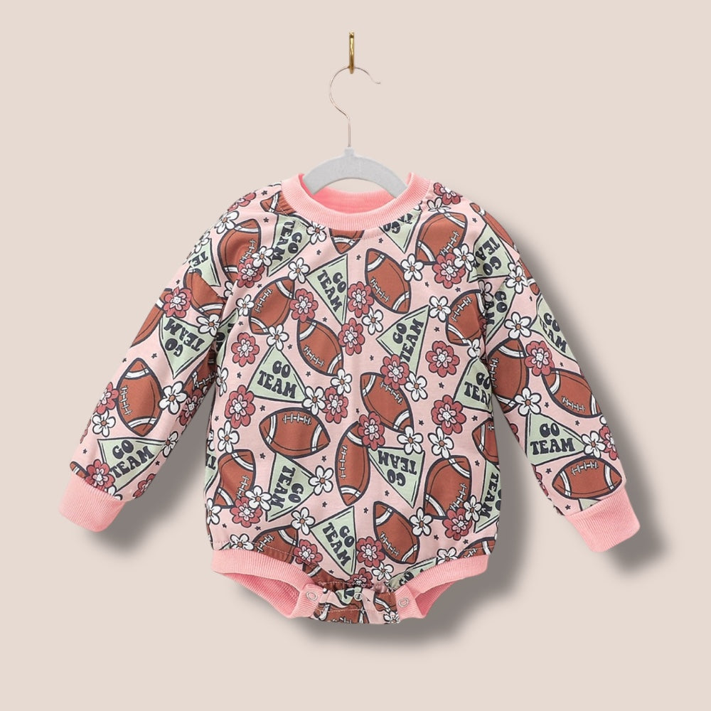 Pink Football Romper