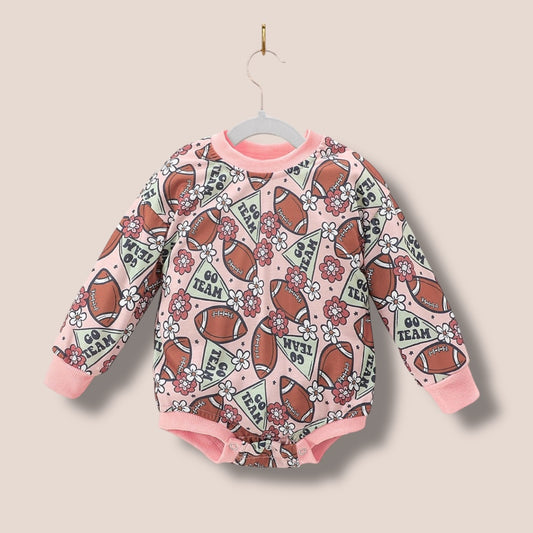 Pink Football Romper