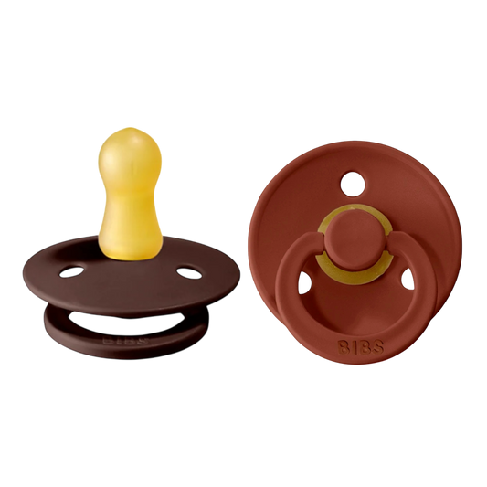 Bibs Colour Pacifier 2 Pack—Rust & Chestnut