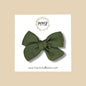Hand Tied  Green Woven Bow