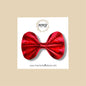 Red Metallic Genuine Leather Bow