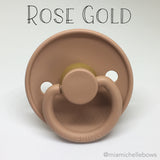 Powder Blush & Rose Gold Natural Rubber FRIGG Pacifier 2 pack