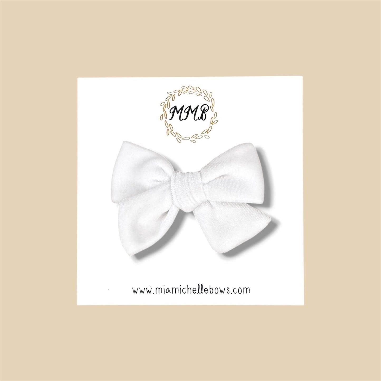 Velvet Bow in White