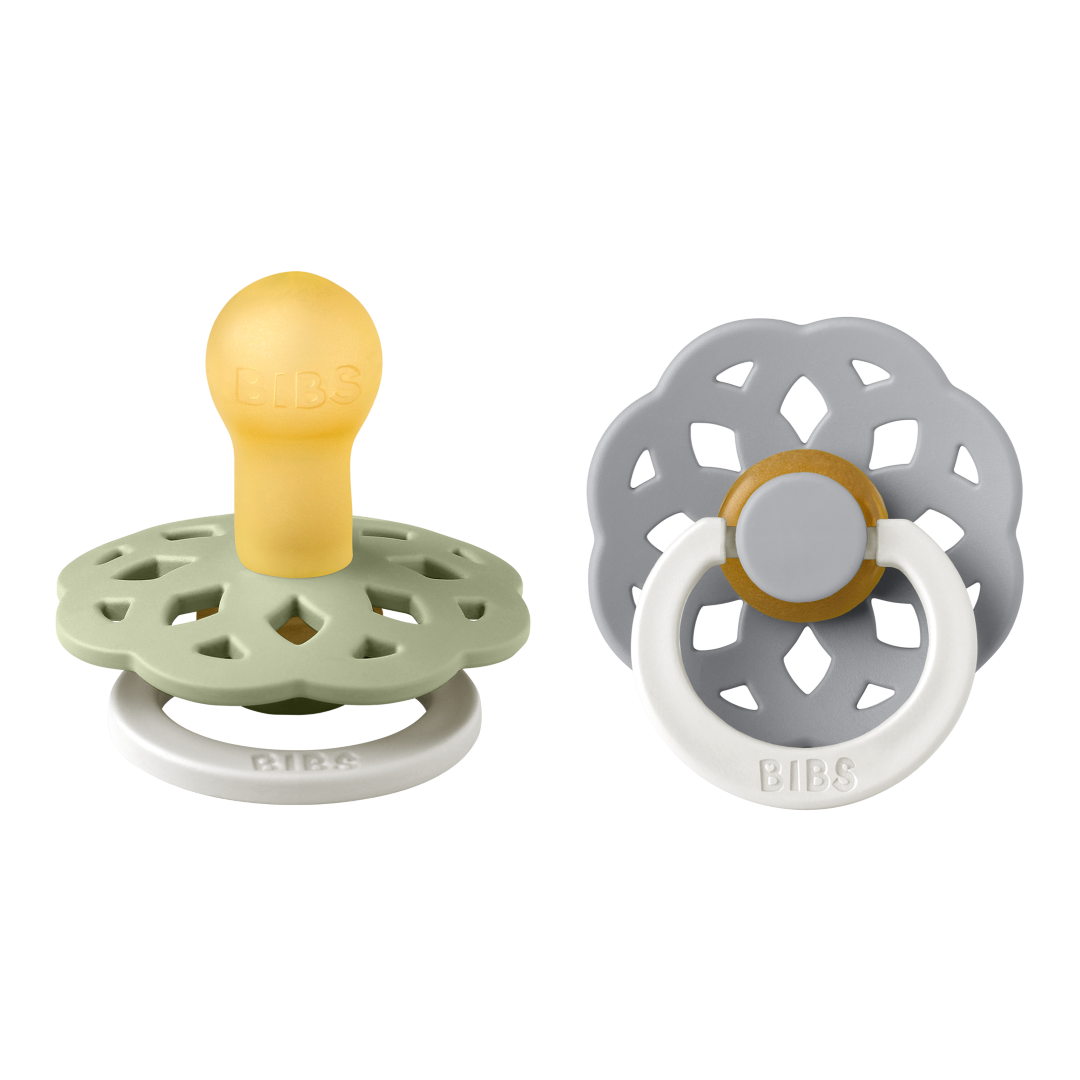 Bibs Boheme Glow Pacifier 2 Pack- Sage/ Cloud