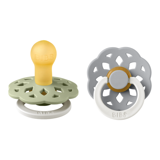 Bibs Boheme Glow Pacifier 2 Pack- Sage/ Cloud