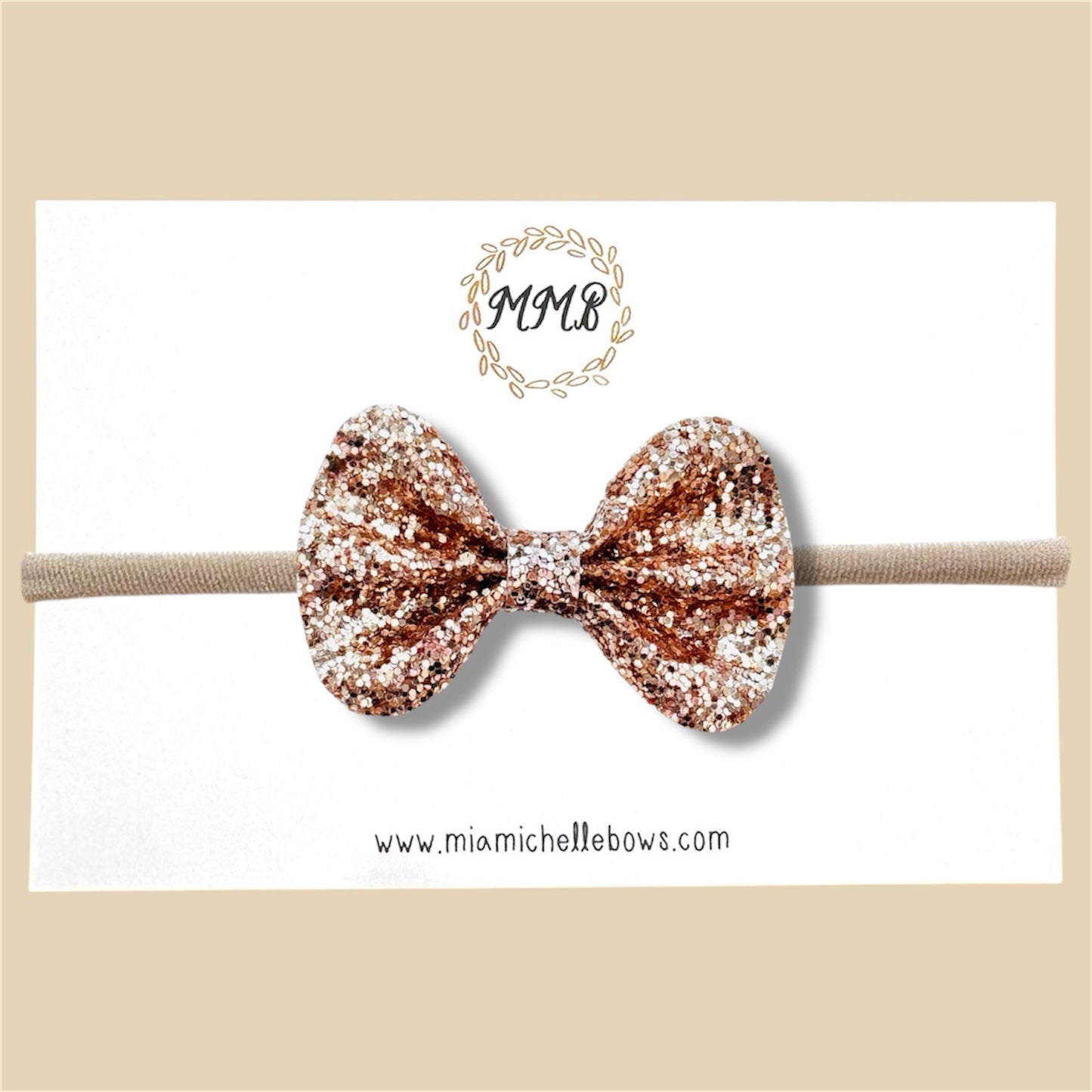 Rose Gold Glitter Bow