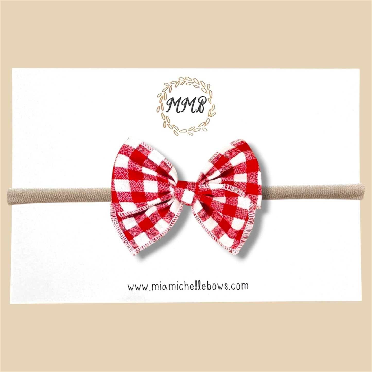 Red Gingham Fairytale Bow