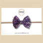 Plum Scalloped Glitter Bow