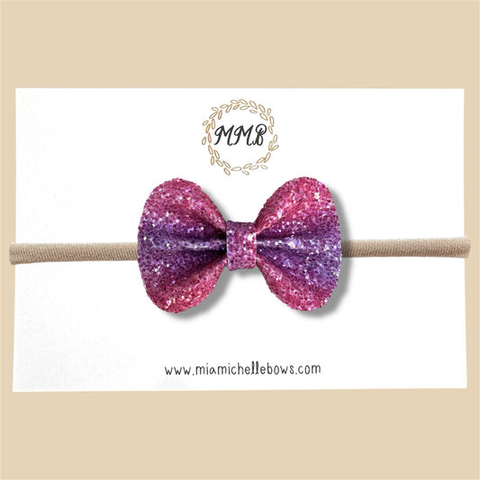 Pink & Purple Ombre Glitter Bow