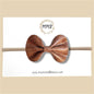 Camel Vegan Leather Bow