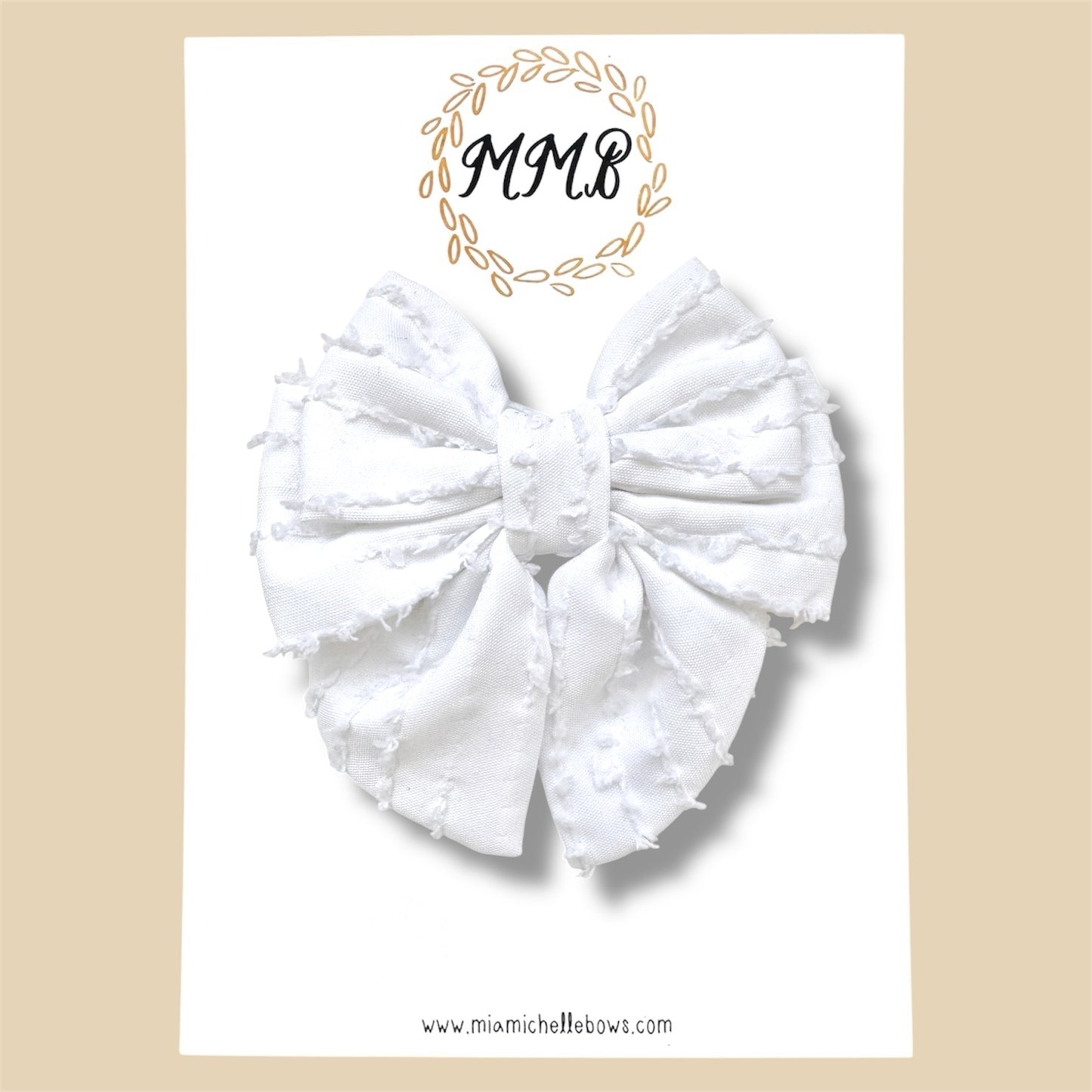Shabby White Luxe Bow