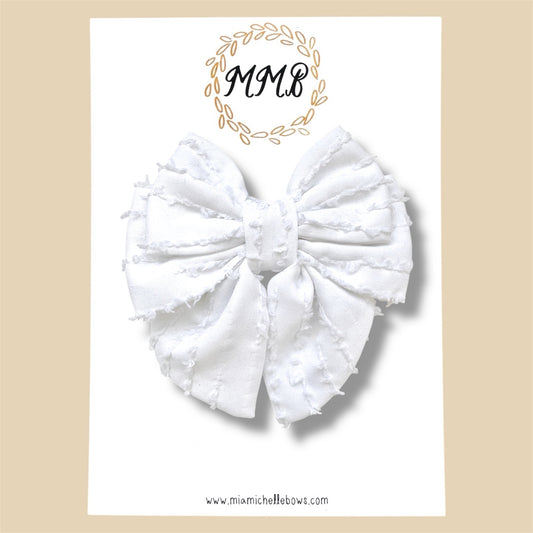 Shabby White Luxe Bow