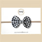Black & White Gingham Vegan Leather Bow