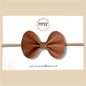 Camel Vegan Leather Bow