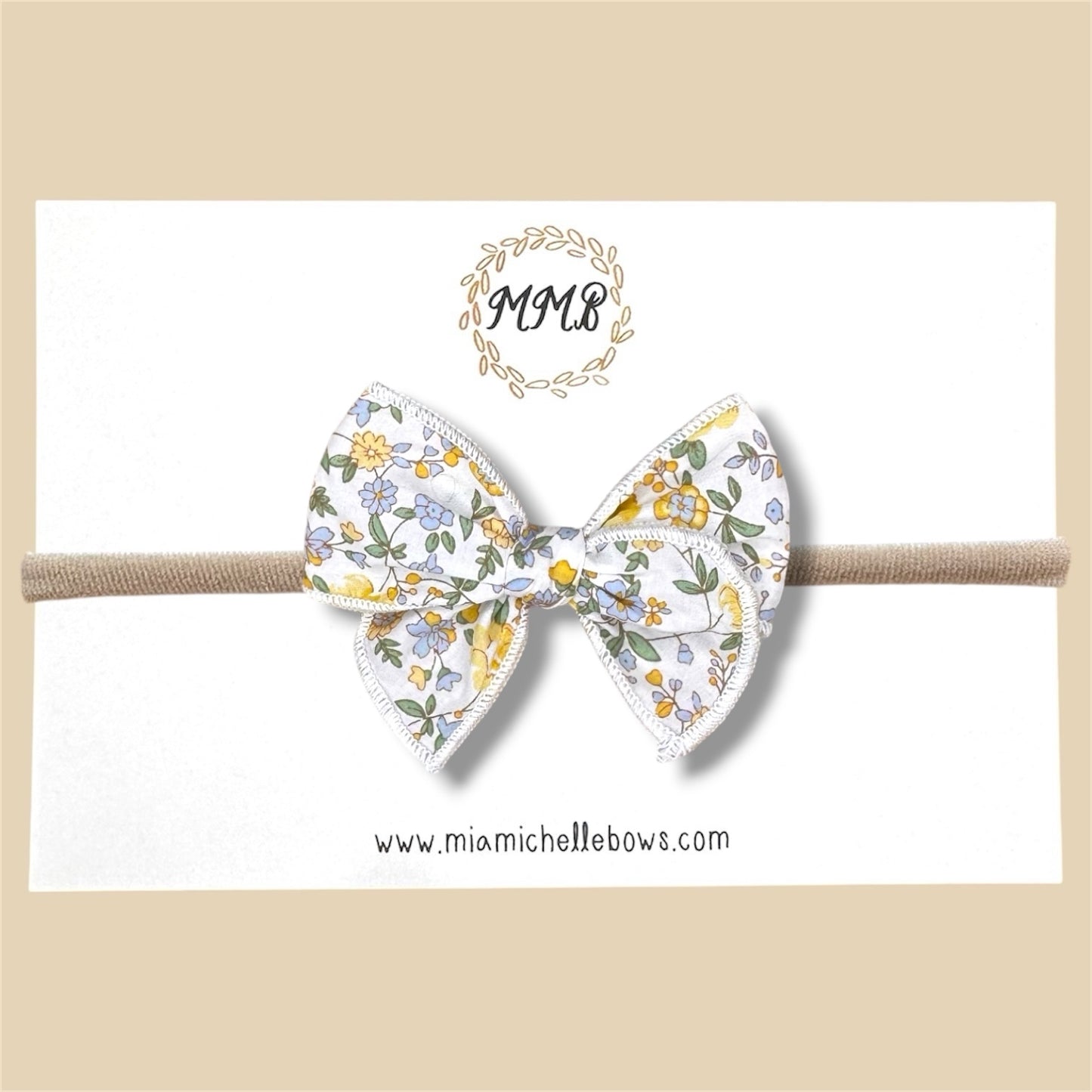 Marigold Floral Fairytale Bow