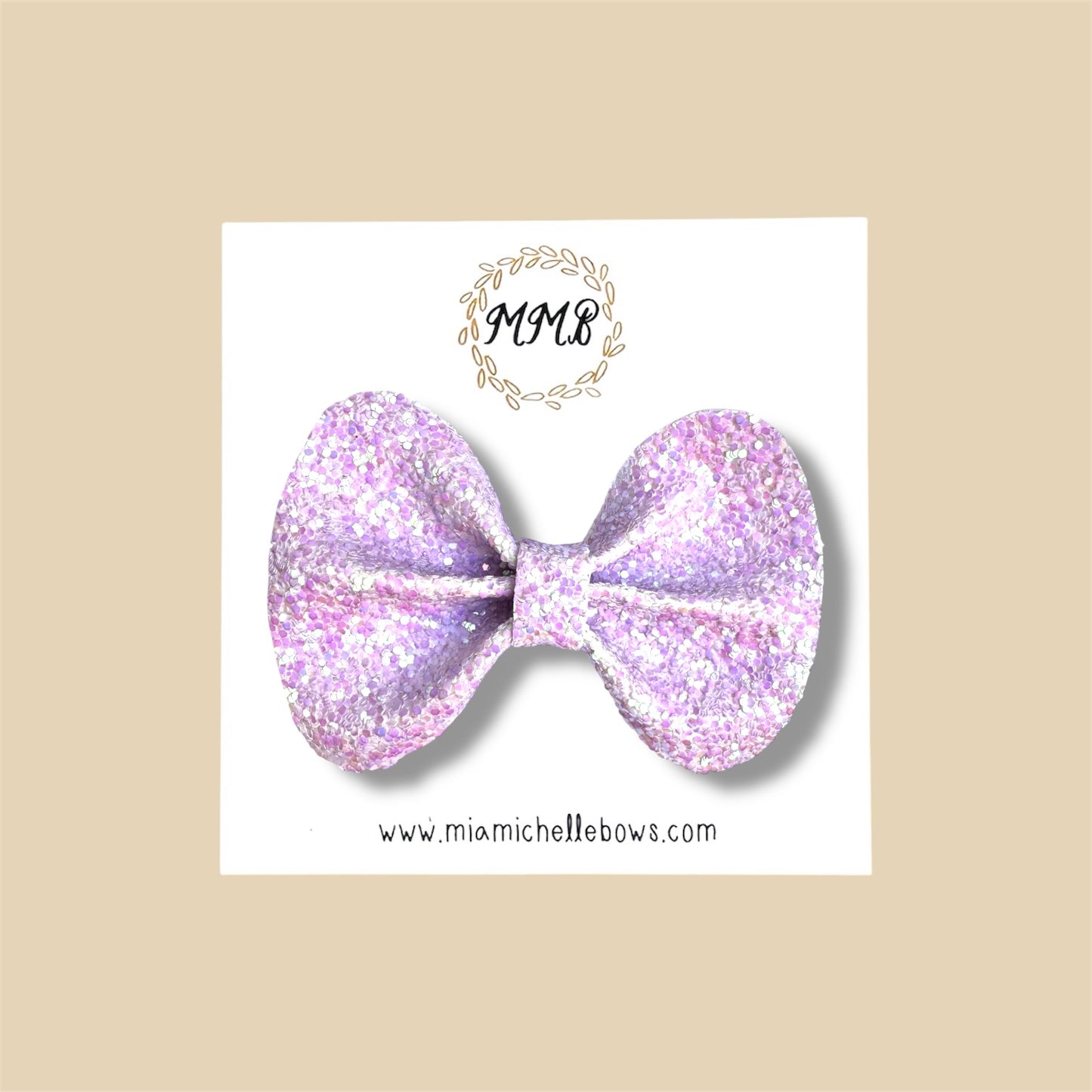 Light Lavender Glitter Bow