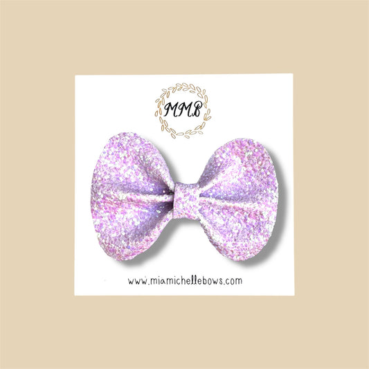 Light Lavender Glitter Bow