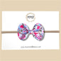 Pink Spring Floral Vegan Leather Bow