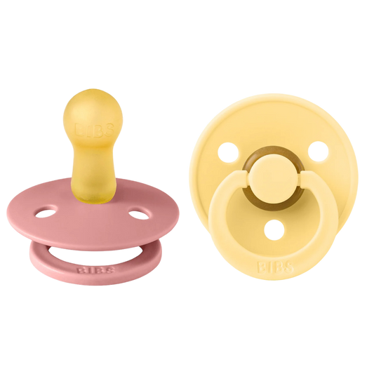 Bibs Colour Pacifier 2 Pack—Pale Butter & Dusty Pink