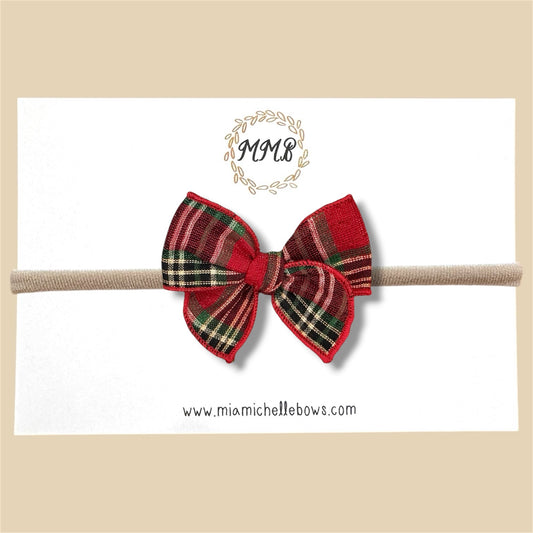 Holiday Sparkle Plaid Fairytale Bow
