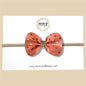 Pumpkin Polkadot Vegan Leather Bow
