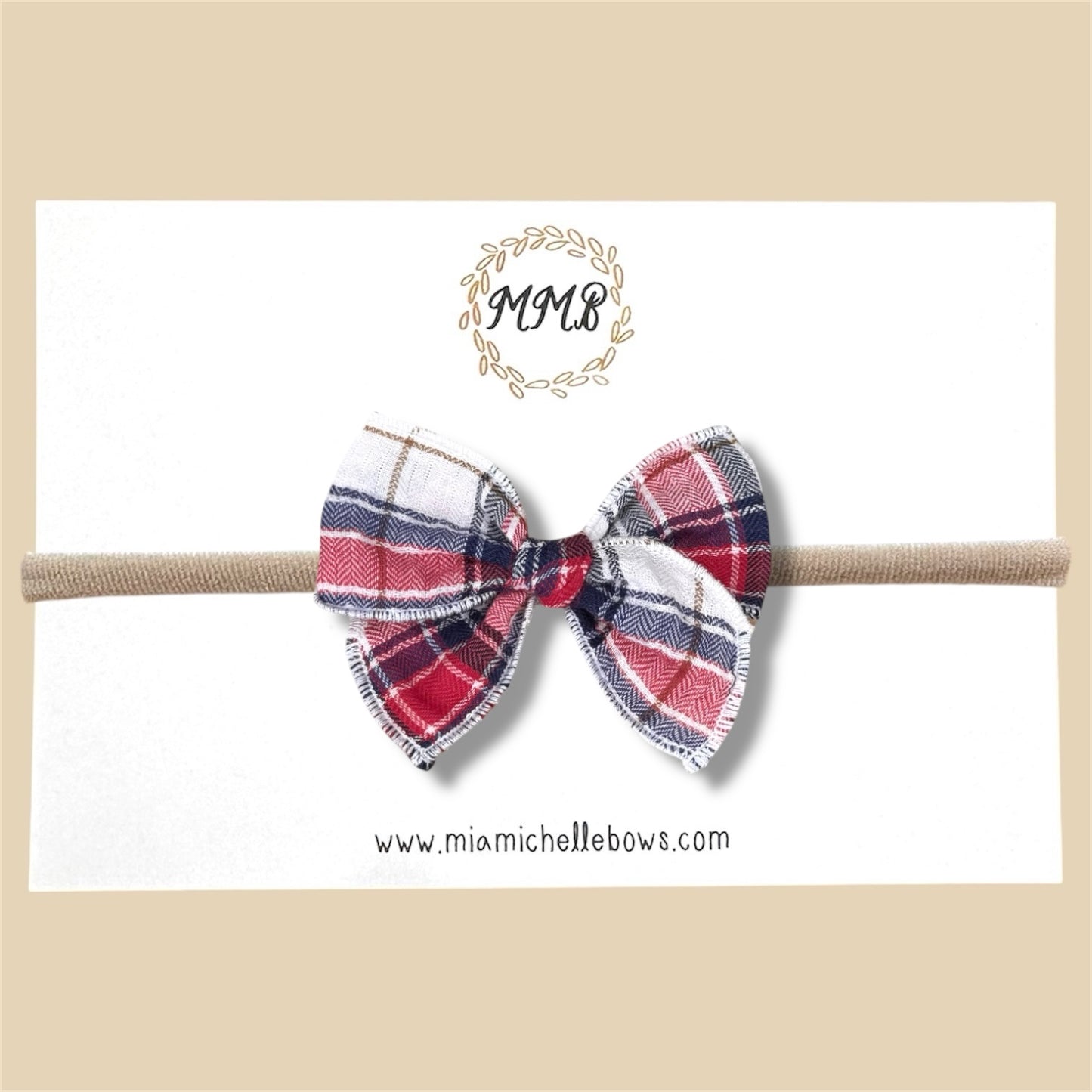 Red White & Blue Plaid Gauze Fairytale Bow