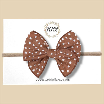 Brown Stars Fairytale Bow