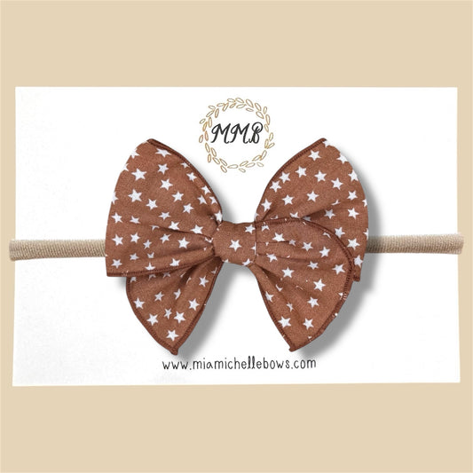 Brown Stars Fairytale Bow