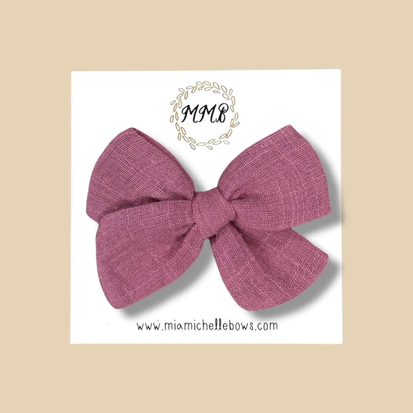 Hand-tied Gauze Bow in Mauve