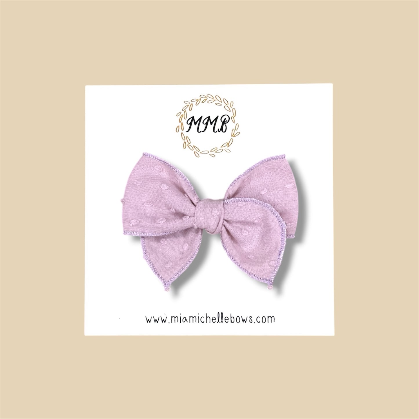 Lavender Swiss Dot Fairytale Bow