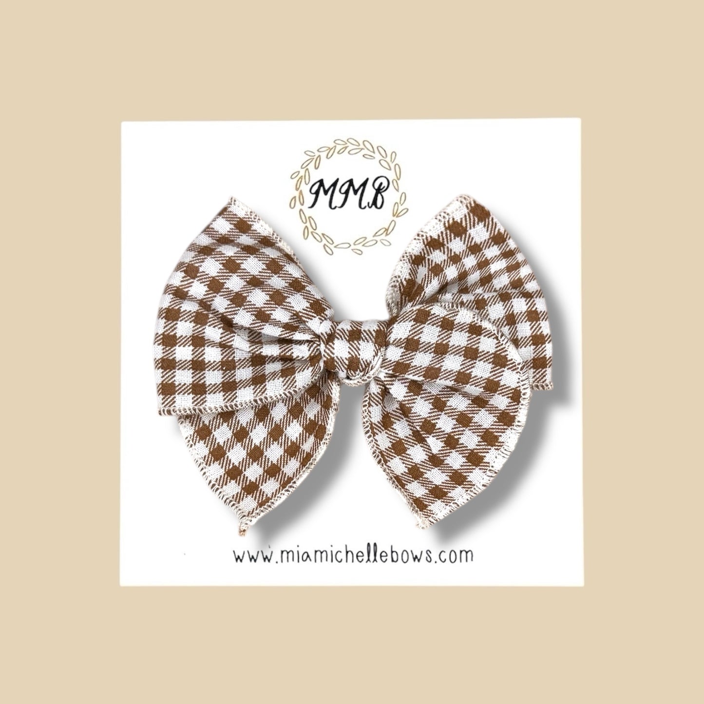 Brown Gingham Fairytale Bow