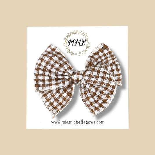 Brown Gingham Fairytale Bow