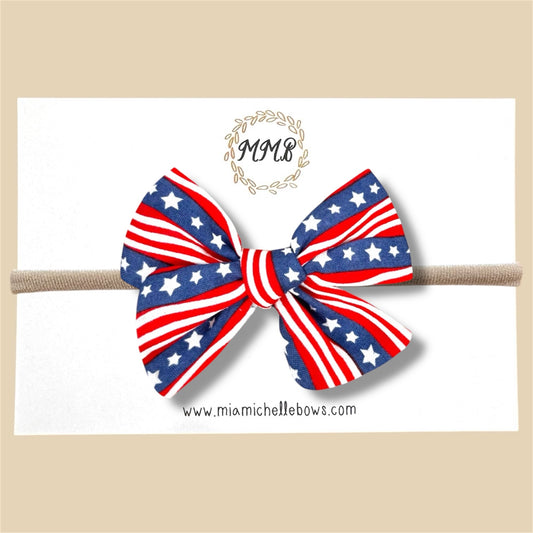 Hand-tied American Flag Bow