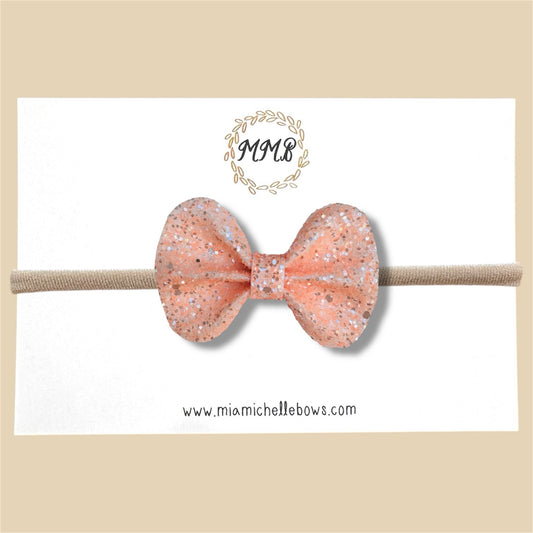 Peach Glitter Bow