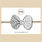 Black & White Polkadot Vegan Leather Bow
