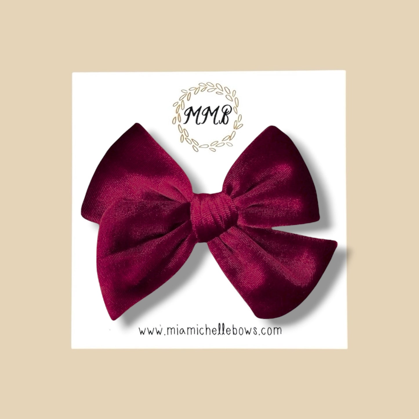 Velvet Bow in Dark Red