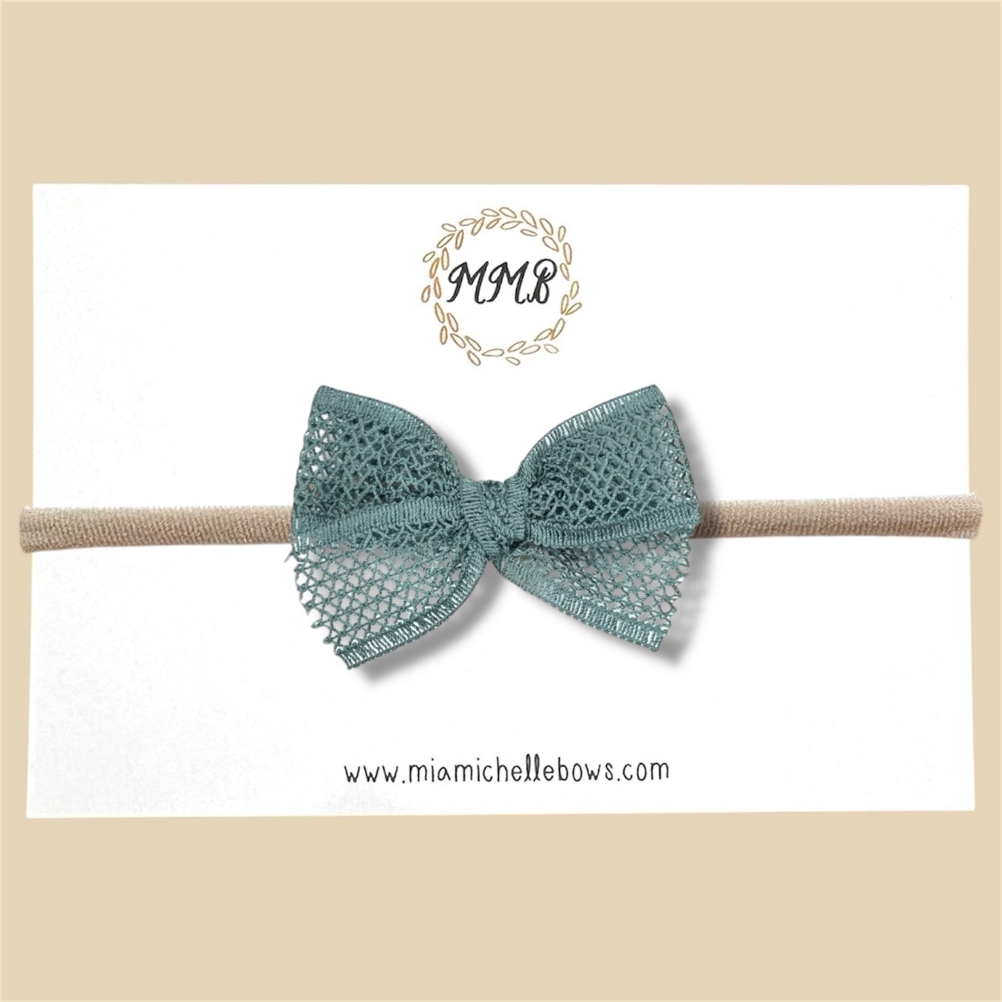 Lace Bow in Deep Teal