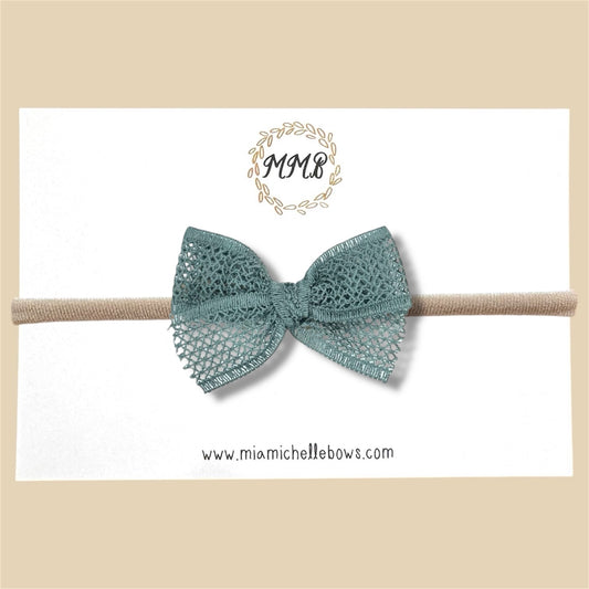 Lace Bow in Deep Teal