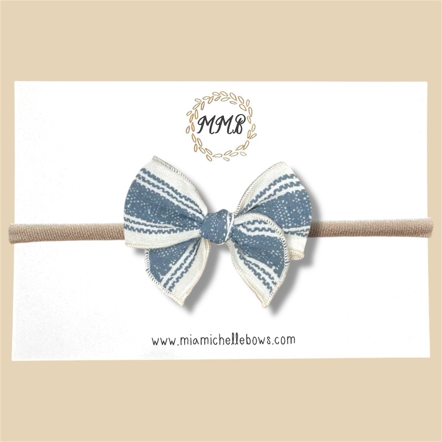 Chiffon Striped Blue Fairytale Bow