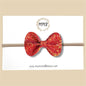Red Orange Glitter Bow