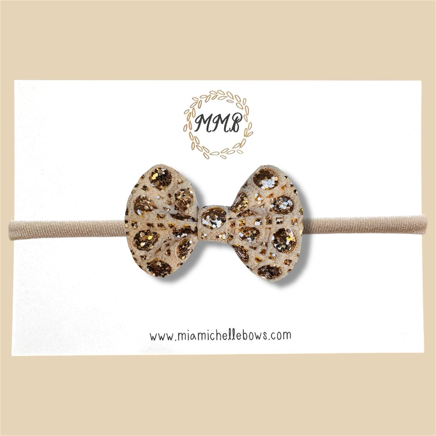 Gold Dot Glitter Bow