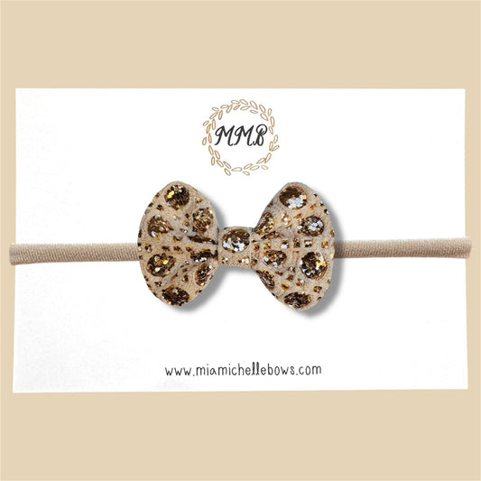 Gold Dot Glitter Bow