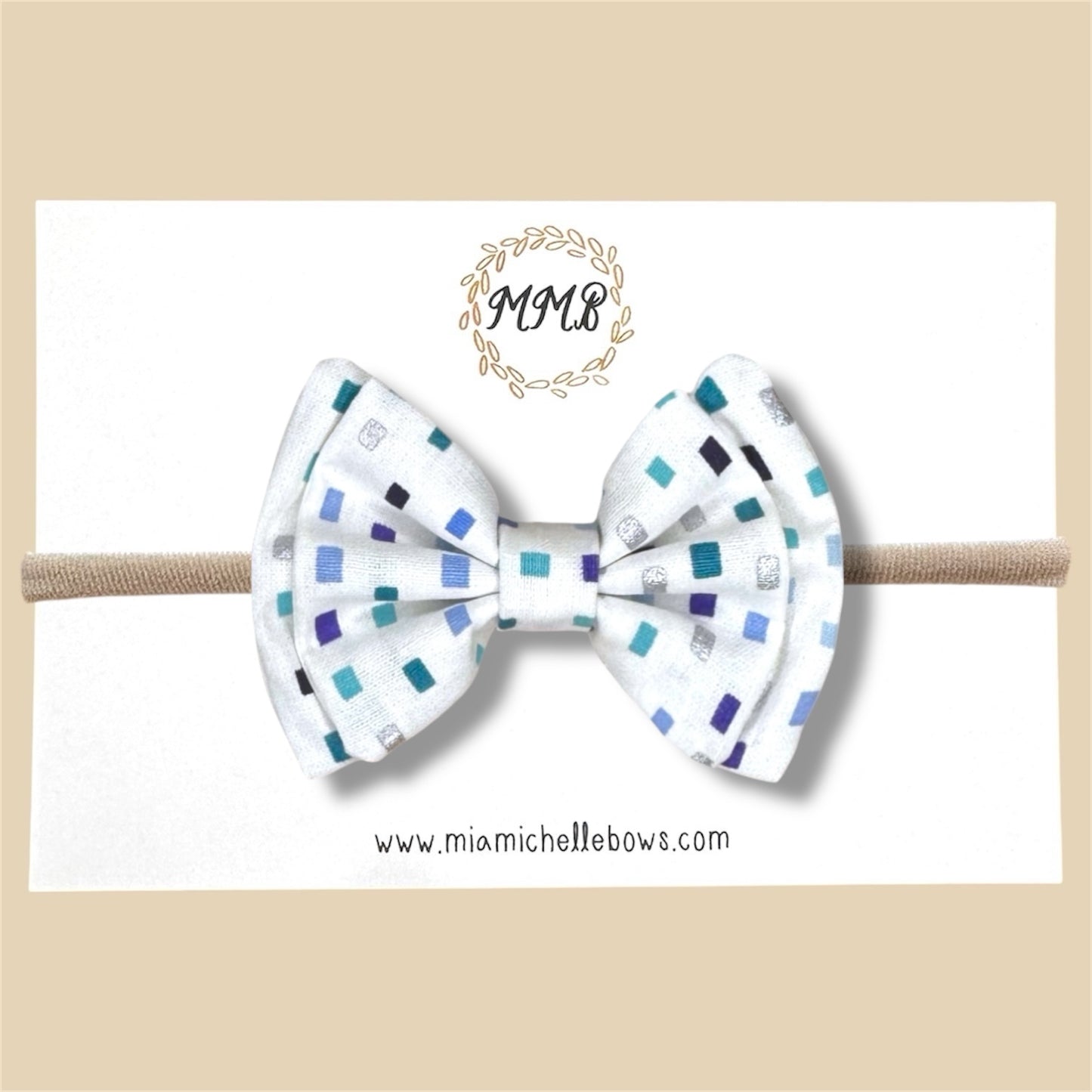 Denim Sprinkles Double Layer Bow