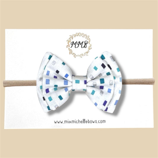 Denim Sprinkles Double Layer Bow