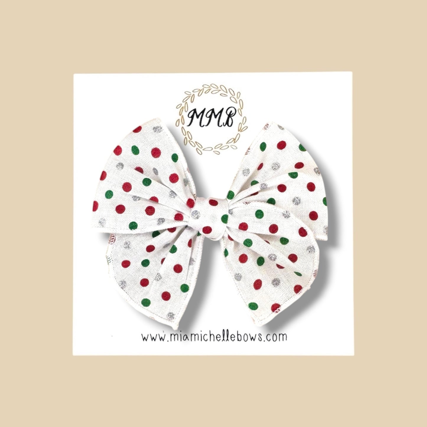 Christmas Polkadot Glitter Fairytale Bow