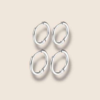 Silver Huggie Hoops