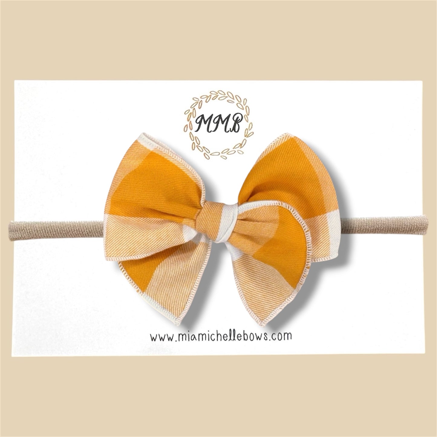 Mustard Color Block Fairytale Bow