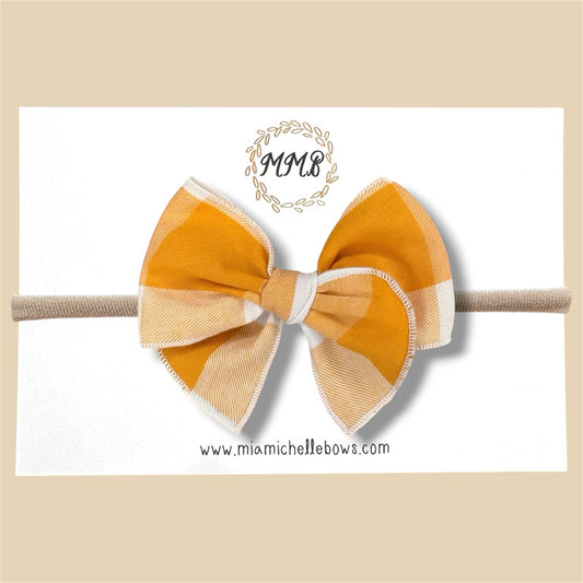 Mustard Color Block Fairytale Bow