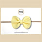 Pale Yellow Genuine Leather Bow